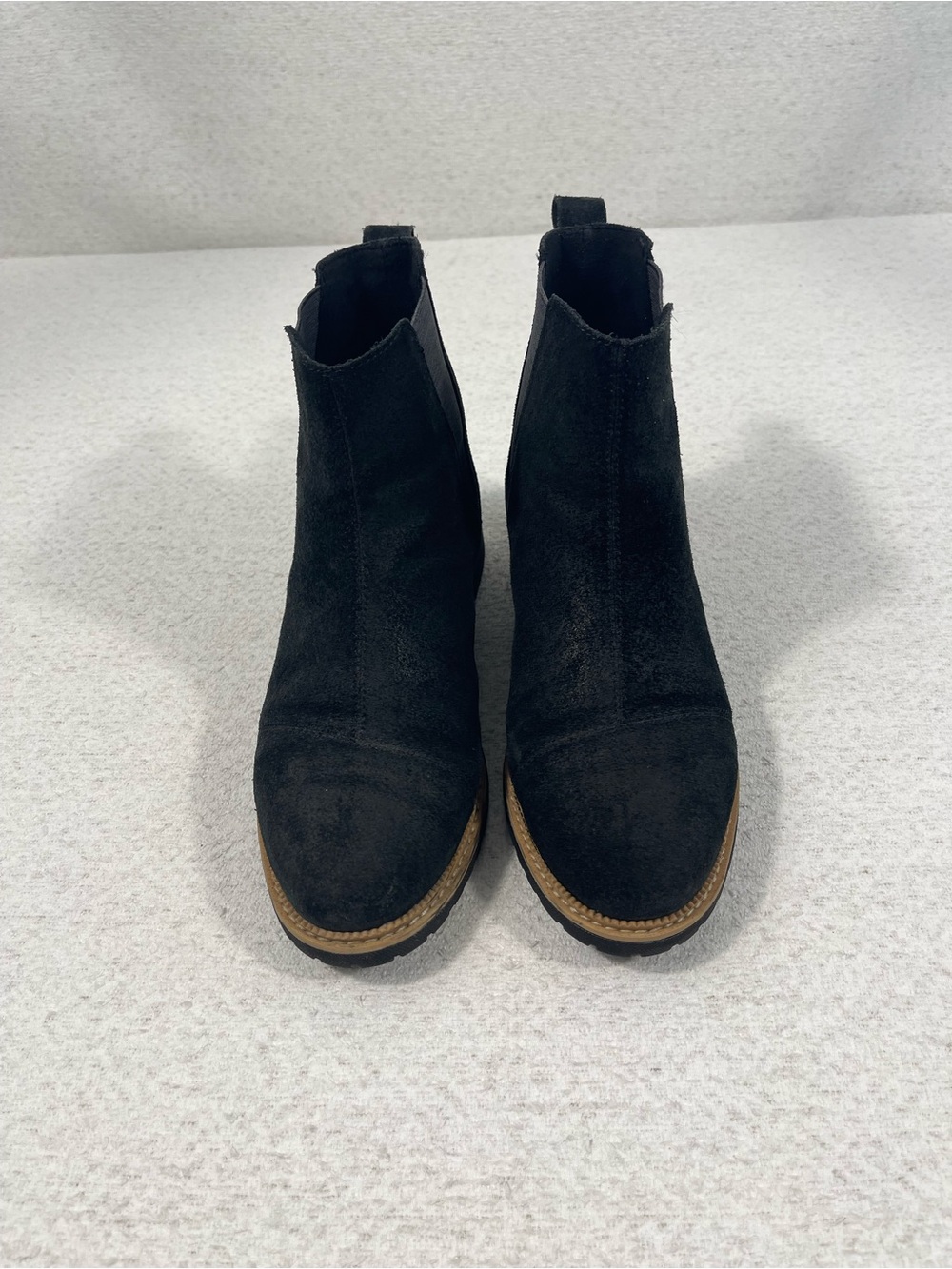 Tom’s Women’s Black Chelsea Ankle Boots w Pull Tab, Ankle Shaft Style.Sz7.5,#515